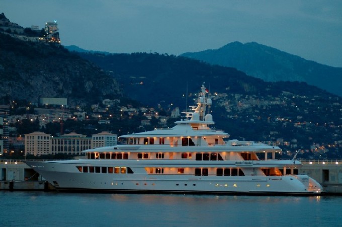 Feadship Motor Yacht At Night